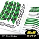 AA01 17" Wheel Rim Stickers Green Stripes Tape For Kawasaki NINJA 400 EX400 2020