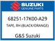 Suzuki OEM Part 68251-17K00-A29 TAPE, RH (BLACK/ORANGE/YELLOW