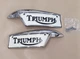 TRIUMPH TANK BADGES 1969 ONWARDS 82-9700/9701 T100 T120 T140 T150 WITH SCREWS