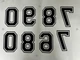 "#7890  4x6 1/4&rdquo; Tall White "Extreme" Stick-On Race Numbers - 3 Pack Dirt Digits