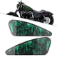Motorcycle Decals Fuel Gas Tank Stickers for Harley XL883 1200 2Pcs Green Skull