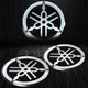 2x 2.125" 3D Brushed Metal Look Emblem Decal Logo Fairing/Fender Sticker Yamaha
