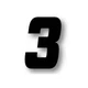 Factory Effex 3pk Racer Digits 4.5in #3 Numbers Black 09-10013