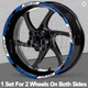 Yamaha MT-07 MT07 Wheel Rim Sticker Decals Set Front & Rear 17" Blue White