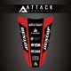 Attack Graphics Renegade Rear Fender Decal CR Red For Honda CR125R 2000-2007