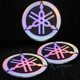 2x 2.125" 3D "Laser" Emblem Decal Logo Fairing/Fender Sticker Yamaha Neo Chrome