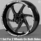 Yamaha MT-07 MT07 Wheel Rim Sticker Decals Set Front & Rear 17" White & Black