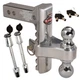 Trimax Razor Alum RP 8" Adj Tow Hitch Receiver w 2 & 2-5/16" Double Ball & Locks