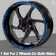 Yamaha MT-03 MT03 Wheel Rim Sticker Decals Set Front & Rear 17" Blue & Black