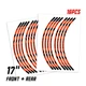 W02B For Suzuki GSR 750 2011-2016 Orange 4 Sides Sticker Kit 15 14 13 12