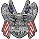 Harley Davidson Bar & Shield Logo With American US Flag Chrome Eagle Decal
