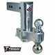 Trimax Razor 2.5" Alum Shank 8" Adj Tow Hitch Receiver w 2 & 2-5/16" Double Ball