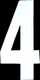 #4 7" Tall White "Extreme" Stick-On Race Numbers - 3 Pack Dirt Digits XT73W-4