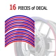 For Kawasaki Ninja 650R 06-24 23 22 Edge Rim Stickers 17 inch Y01B Blue Red