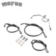 MOFUN 52" Black Brake Line Kit For Harley 07-19 16"-18" Bar Dyna Fat Bob Non-ABS