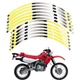 For HONDA XR650L XR250l Rim 21"/18" Stripes Wheel Decals Tape Stickers Yellow