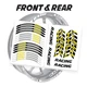 Yellow 17 inch Wheel Sticker FC66 For Kawasaki VULCAN S 650 EN650 15-20 19 18