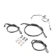 Black Brake Line Kit For Harley 07-19 12"-14"Handlebar Dyna Fat Bob Non-ABS