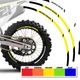 Yellow 21" 19" P04B Dirt Bike Rim Stickers For Yamaha YZ 250 89-23 22 21 20 19