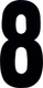 Dirt Digits Black #8 6" Competition Extreme Digit Stick-on Number 3/P K XT63B-8