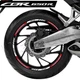 Honda CBR 650R CBR650R Wheel Rim Sticker Decals Set Front & Rear Red & White