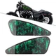 Motorcycle Decals Fuel Gas Tank Stickers for Harley XL883 1200 2Pcs Green Skull