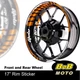 Orange A2 17" Wheel Rim Stickers Stripes For Kawasaki NINJA 650R 06-21 18 19 20