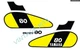 75 Yamaha yellow Gt 80B  fuel tank  and oil tank decals SET