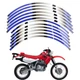 For HONDA XR650L XR250l Rim 21"/18" Stripes Wheel Decals Tape Stickers Blue