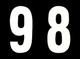 "#98" 7" Tall White "Extreme" Stick-On Race Numbers - 3 Pack Dirt Digits