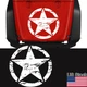 1pc 20'' White Army Star Graphic Hood Side Door Vinyl Decal Sticker Universal