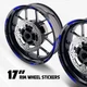 Blue 17'' Rim Wheel Sticker Decal Strip Tape L02B For Ducati DIAVEL 1260 S