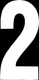 #2 6" Tall White "Extreme" Stick-On Race Numbers - 3 Pack Dirt Digits XT63W-2