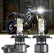 For Yamaha FZ09 2014 2015 2016 2x H4 Mini Projector Lens Bulb Hi/Low Dual Beam