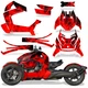 Graphic Stickers Decals for Can-Am Ryker NON RALLY 19-24 & RALLY 19-21 FLAMES R