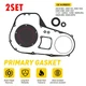 2Set Clutch Primary Cover Gasket Kit For Harley-Davidson 1999-2006 Road Glide EA