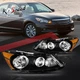 Black Housing Amber Corner Turn Signal Headlights for 08-12 Honda Accord 4-Dr