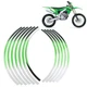 21" 19" RIM STRIPES WHEEL STICKER DECALS FOR Kawasaki KX 250F 2004-2021 18 Green