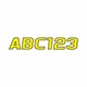 Hardline Products Letter Set Yellow/Black #YEBLK700