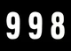 "#998" 7" Tall White "Extreme" Stick-On Race Numbers - 3 Pack Dirt Digits