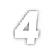 Factory Effex 3pk Racer Digits 5.5in #4 Numbers White 09-10044
