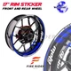 17'' Red Rim Stickers Decals GP02 Pack For Kawasaki ZX6RR Ninja ZX600 03-06 05