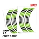 Green RUSH1 Wheel Sticker 17 inch Rim For Honda CB1100 EX 14 15 16 17 18 19 20