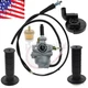 Carburetor & Throttle Cable & Handle Grip Bar For Honda CRF50FF 2004-2009 (7/8")