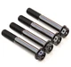4x Black Titanium Front Caliper Bolts 70mm Drilled for Yamaha YZF R1M 2020-2024