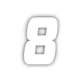 Factory Effex 3pk Racer Digits 4.5in #8 Numbers White 09-10028