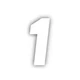 Factory Effex 3pk Racer Digits 5.5in #1 Numbers White 09-10041