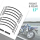 White S03B Morocycle Tape Wheel Sticker 17" For Kawasaki Ninja H2 H2R 15-23 22