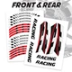 ZZDX 17'' Rim Wheel Stickers Decal Kit For Kawasaki Ninja 650R 06-21 20 19 18 17