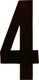 Dirt Digits Black #4 4" Competition Extreme Digit Stick-on Number 3/P K XT43B-4